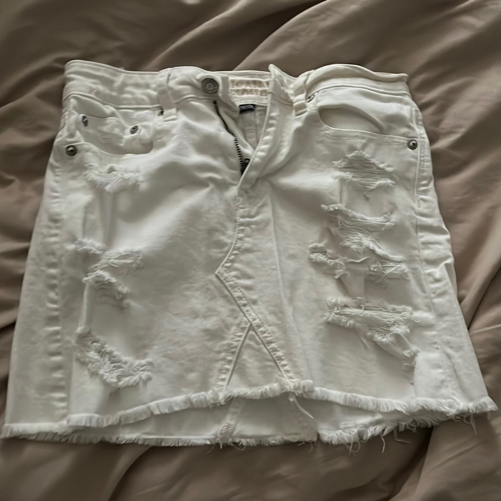 White American Eagle Jean Skirt